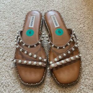 STEVE Madden Zildam Embellished Sandals ~ Brown/Tan